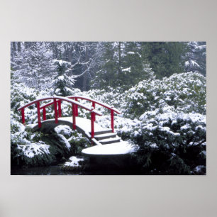 N.A., USA, Washington, Seattle. Moon bridge in Poster