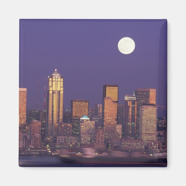 N.A., USA, Washington, Seattle Seattle skyline Magnet (Front)