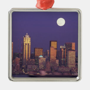 N.A., USA, Washington, Seattle Seattle skyline Metal Ornament