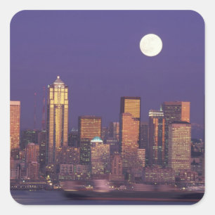 N.A., USA, Washington, Seattle Seattle skyline Square Sticker