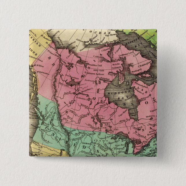 N America 2 Inch Square Button (Front)