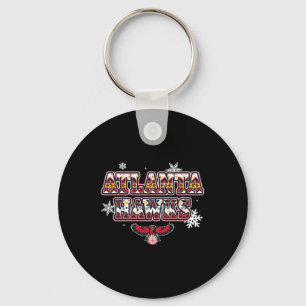 N Atlanta Hawks Christmas Ugly Sweater Keychain