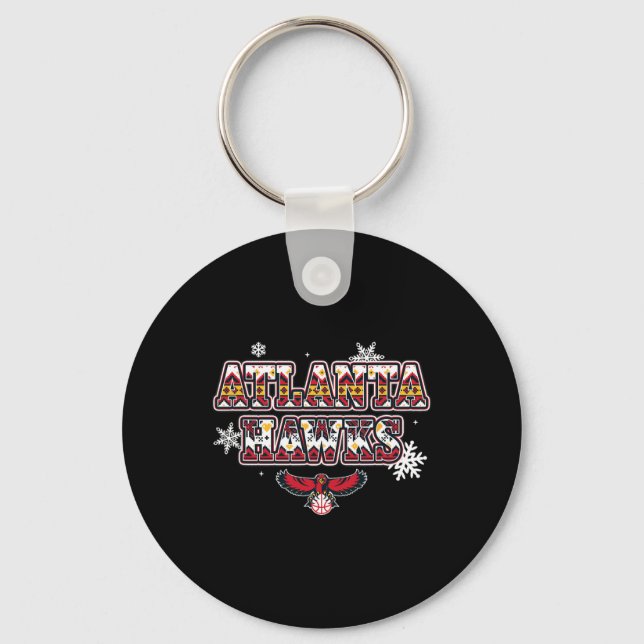 N Atlanta Hawks Christmas Ugly Sweater  Keychain (Front)
