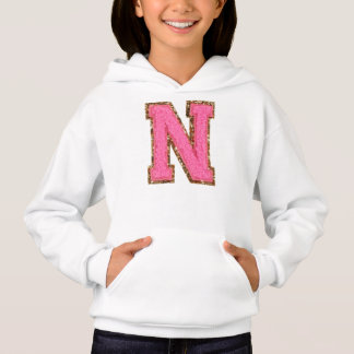 N - Bubblegum Glitter Varsity Letter Patches  