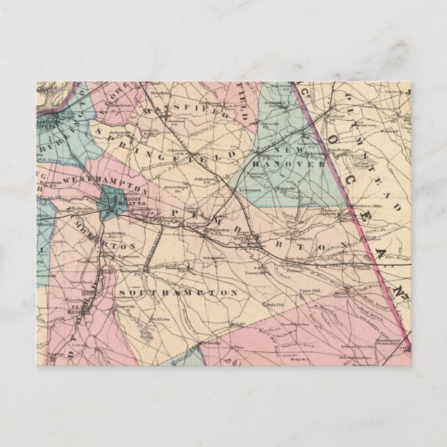 N Burlington County, NJ Postcard (Front)