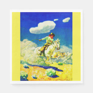N. C. Wyeth cowboy print Napkin