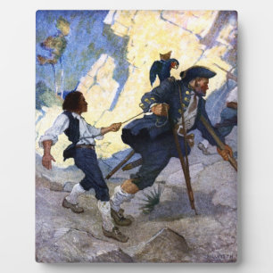 N. C. Wyeth Long John Silver and his Parrot Poster Plaque