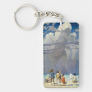 N.C. Wyeth The Giant 1923 Vintage Illustration Keychain