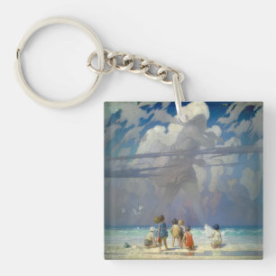 N.C. Wyeth The Giant 1923 Vintage Illustration Keychain