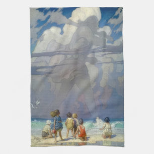 N.C. Wyeth The Giant 1923 Vintage Illustration Kitchen Towel