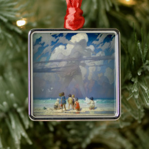 N.C. Wyeth The Giant 1923 Vintage Illustration Metal Ornament