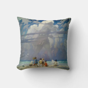 N.C. Wyeth The Giant 1923 Vintage Illustration Throw Pillow