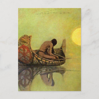 N C Wyeth Western Painting “The Silent Fisherman” Postcard