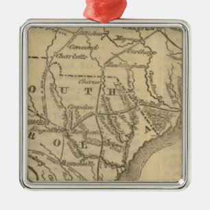 N Carolina, S Carolina Metal Ornament