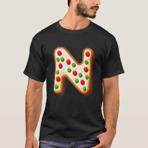 N Cutest Capital Christmas Cookie Alphabet Letter T-Shirt