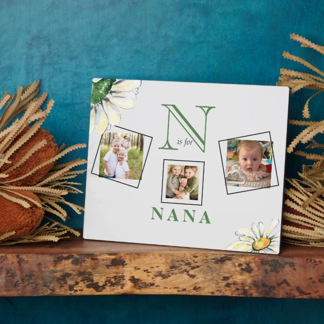 N est pour Nana 3 Photo Collage Plaque (Côté)