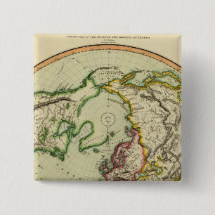 N Hemisphere, plane of London 2 Inch Square Button