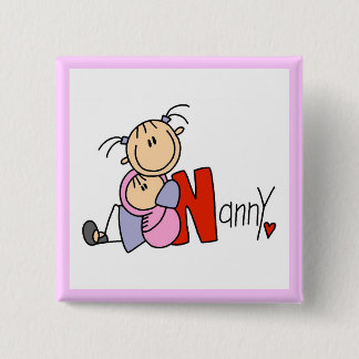 N is for Nanny 2 Inch Square Button