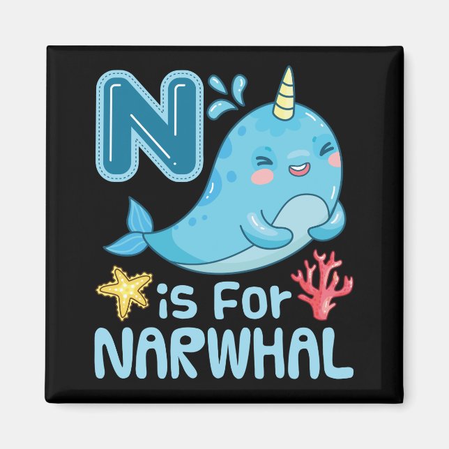 N is for Narwhal Magnet (Front)