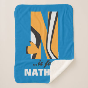 N is for Nemo Add Your Name Sherpa Blanket