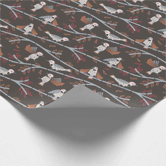 N is for Northern Flicker - Wrapping Paper (Corner)