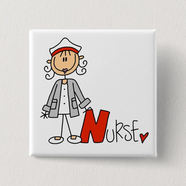 N is for Nurse 2 Inch Square Button (Front)