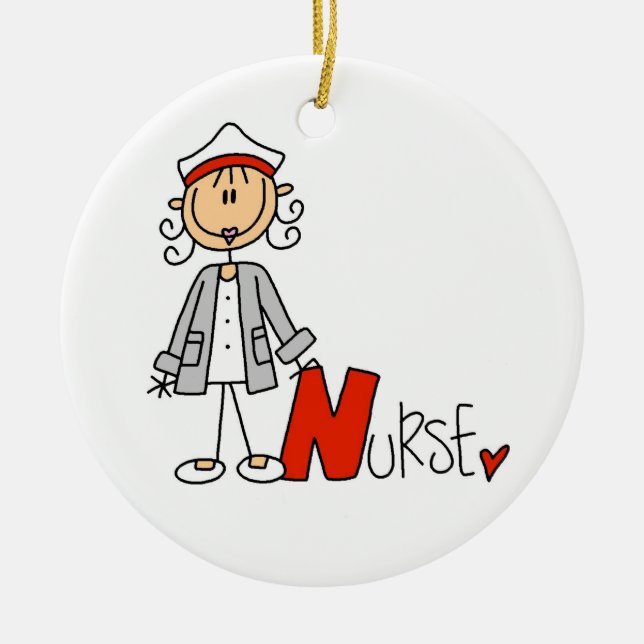 N is for Nurse Ceramic Ornament (Front)
