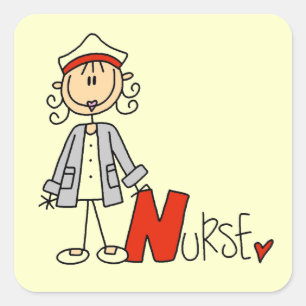 N is for Nurse Square Sticker