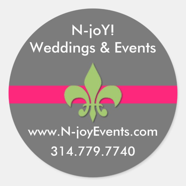 N-joY! Fleur de lis Seal Sticker.#3 (Front)