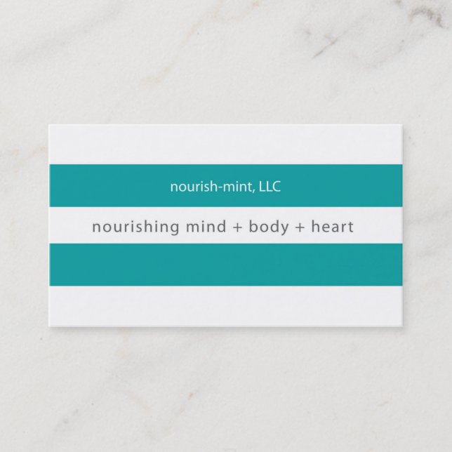 n-m Teal Striped Business Card (Front)