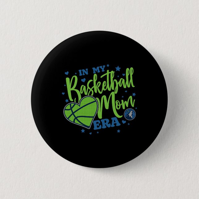 N Minnesota Timberwolves Mother's Day Sketll Mom E 2 Inch Round Button (Front)