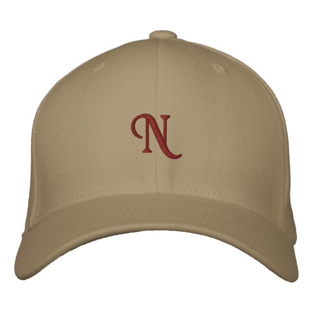 N Monogram Initial-Hat Alphabet Men Women Visor  Embroidered Hat (Front)