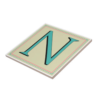 N MONOGRAM LETTER TILE