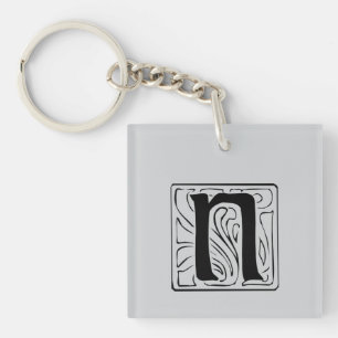 N Monogramm schwarz Keychain