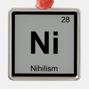 N - Nihilism Philosophy Chemistry Periodic Table Metal Ornament