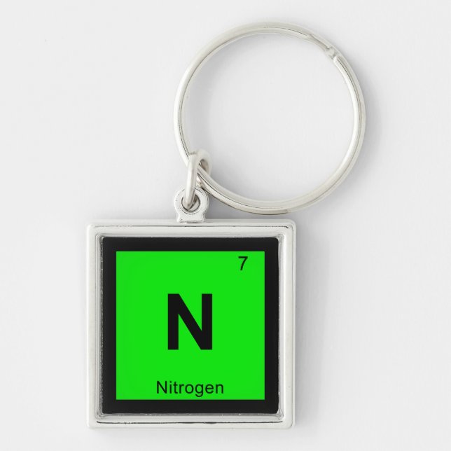 N - Nitrogen Chemistry Periodic Table Symbol Keychain (Front)