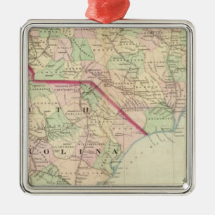 N & S Carolina 2 Metal Ornament