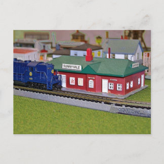 N Scale Model Train Village Postcard