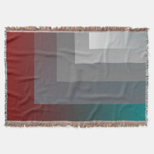 N - teal gray burgundy throw blanket