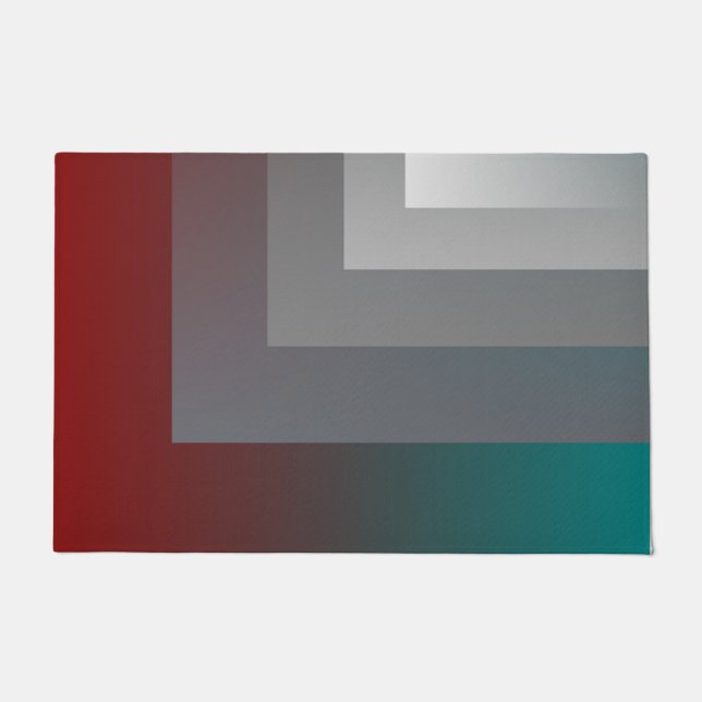 N - teal grey burgundy doormat (Front)