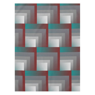 N - teal grey burgundy tablecloth