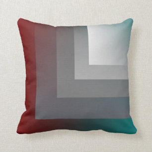 N - teal grey burgundy throw pillow