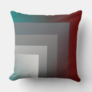 N - teal grey burgundy throw pillow