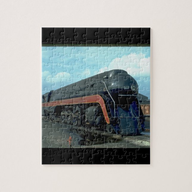 N&W 4-8-4 #611. (train;sky;clouds;track;)_Trains Jigsaw Puzzle (Vertical)