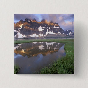 NA, Canada, Alberta, Tonoquin Valley. Jasper 2 Inch Square Button