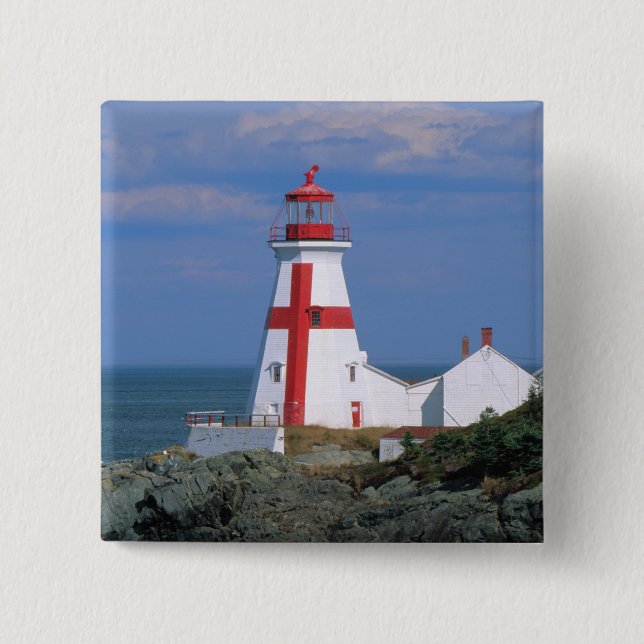 NA, Canada, New Brunswick, Campobello Island. 2 Inch Square Button (Front)