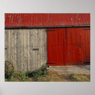 NA, Canada, New Brunswick, Shepody. Red barn Poster