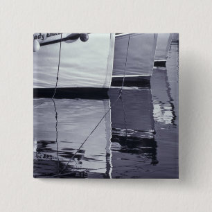 NA, Canada, Nova Scotia, Digby. Fishing boats; 2 Inch Square Button