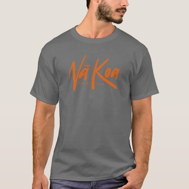 Na Kane Koa Workout Shirt (Grey-Orange) (Front)