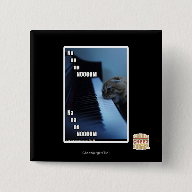 Na na na nooom 2 inch square button (Front)